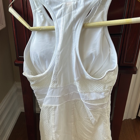 White racer back tennis top with mesh sides. Worn only once - Picture 2 of 3